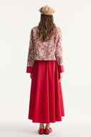 Floral Pattern Jacket and Skirt Set