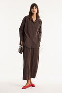 Pocket Detail Button-Up Shirt and Trousers Set