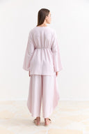 Linen Trousers Set with Waist Tie Detail