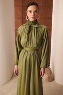 Alessan Ruffled Glitter Dress