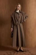 Alessia Zippered Pleated Skirt Set