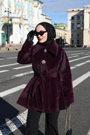 Alisa Button-Detailed Goldfox Coat