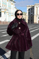 Alisa Button-Detailed Goldfox Coat