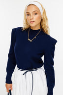 Aller Detailed Cropped Sweater