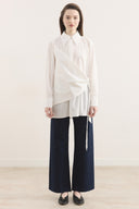 Side-Tie Dacron Shirt with Slits