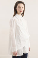 Side-Tie Dacron Shirt with Slits