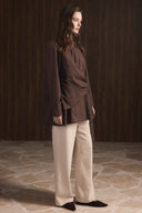 Side-Tie Dacron Shirt with Collar