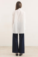 Side-Tie Dacron Shirt with Slits
