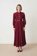 Ambrella Gold Buttoned Belted Dress