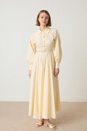 Ambrella Gold Buttoned Belted Dress