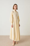 Ambrella Gold Buttoned Belted Dress