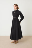 Ambrella Gold Buttoned Belted Dress