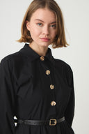 Ambrella Gold Buttoned Belted Dress