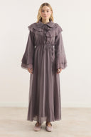 Amira Ruffle-Shoulder Dress