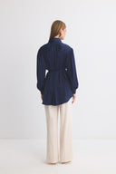 Anna Satin Balloon Sleeve Shirt