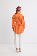 Anna Satin Balloon Sleeve Shirt