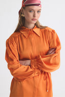 Anna Satin Balloon Sleeve Shirt
