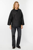 Wrap-Front Quilted Coat