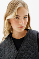 Wrap-Front Quilted Coat
