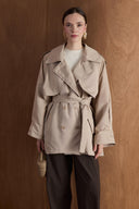 Epauletted Short Trench Coat