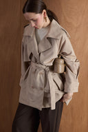 Epauletted Short Trench Coat