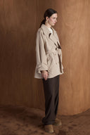 Epauletted Short Trench Coat
