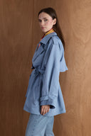 Epauletted Short Trench Coat