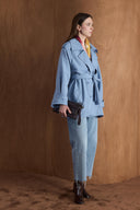 Epauletted Short Trench Coat