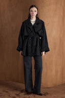 Epauletted Short Trench Coat