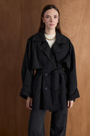 Epauletted Short Trench Coat
