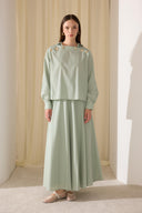 Arbia Gold Dacron Skirt Set