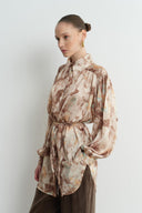 Ariasa Patterned Balloon Sleeve Shirt
