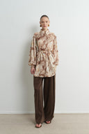 Ariasa Patterned Balloon Sleeve Shirt