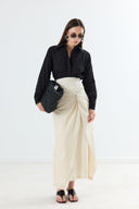 Aries Linen Ruched Skirt