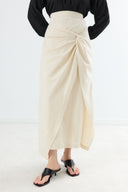Aries Linen Ruched Skirt