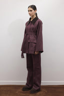 Arin Collar Velvet Denim Set