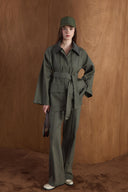 Arin Collar Velvet Denim Set