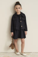 Arle Denim Pinafore Dress with Jacket