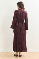 Asymmetric Blouse and Crinkle Skirt Set