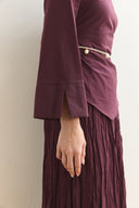 Asymmetric Blouse and Crinkle Skirt Set
