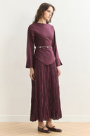 Asymmetric Blouse and Crinkle Skirt Set