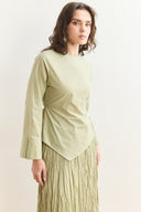 Asymmetrical Blouse and Crinkle Skirt Set