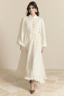 Asymmetrical Ruffled Pleated Dress