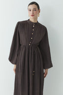 Asymmetrical Ruffled Pleated Dress