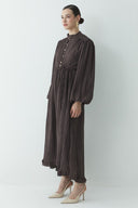 Asymmetrical Ruffled Pleated Dress