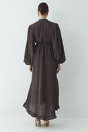 Asymmetrical Ruffled Pleated Dress