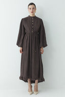 Asymmetrical Ruffled Pleated Dress