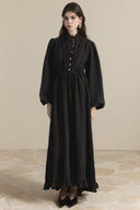 Asymmetrical Ruffled Pleated Dress