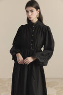 Asymmetrical Ruffled Pleated Dress