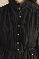 Asymmetrical Ruffled Pleated Dress